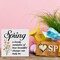 Spring Sign Decorations Spring a Lovely Reminder of How Beautiful Change Can Truly Be Wood Block Plaque Sign for Home Desk Table (5 x 5 Inches)